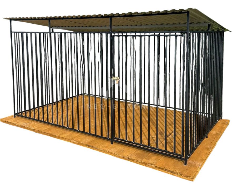 Kojec dla psa 3x2m  - Podłoga drewniana - Dach spad w tył  NB383