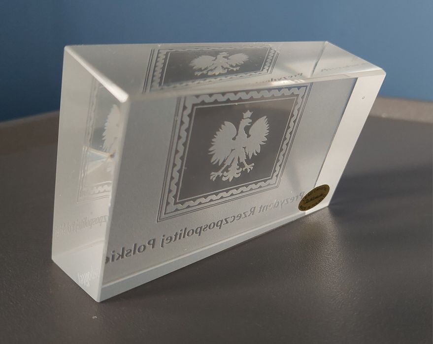Kryształ "Prezydent Rzeczpospolitej Polskiej" - Jabłoński, UNIKAT!!