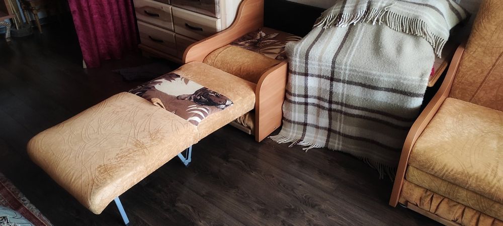 Два розкладних крісла, велюрові