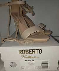Piękne sandały na szpilce skóra naturalna r.38 Roberto