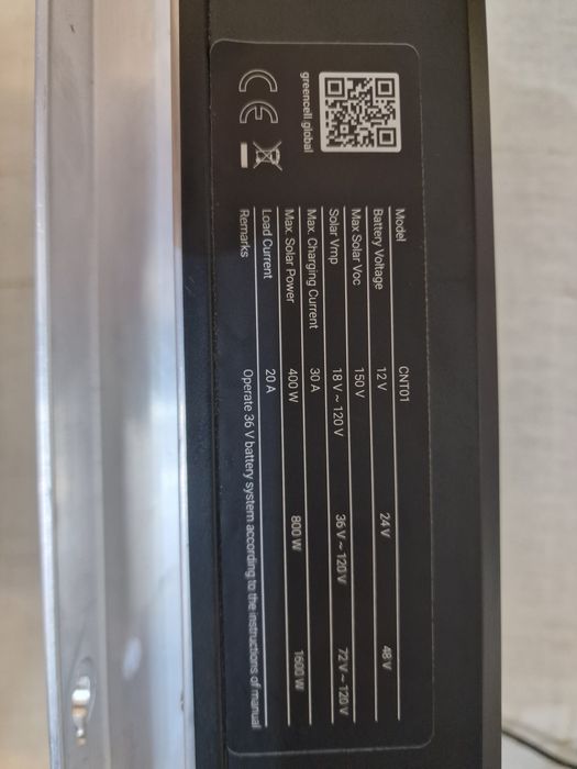 Regulator ładowania paneli słonecznych Green Cell CNT 01