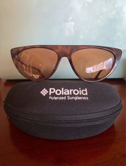 Polaroid damskie szylkretowe okulary z polaryzacją + etui NOWE