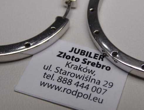 Jette Joop srebrne kolczyki koła 3,85 cm. 2,8 mm.