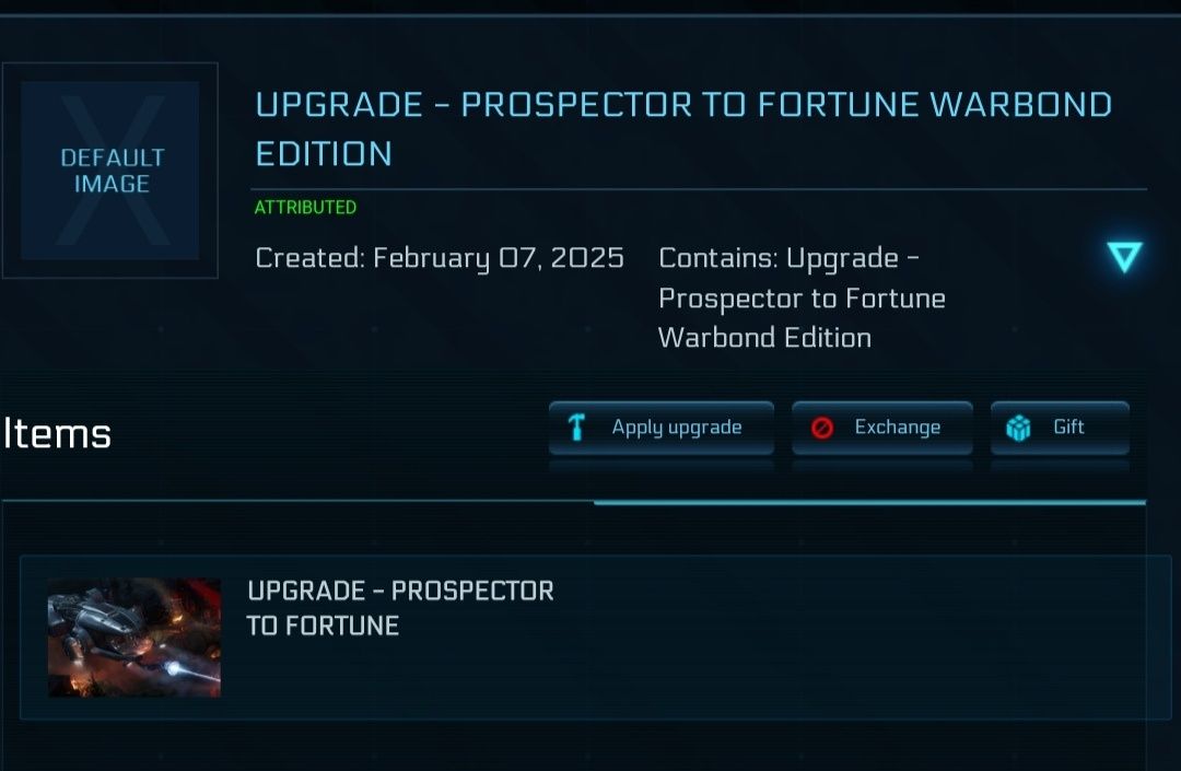 Ccu Prospector to Fortune ulepszenie Star Citizen