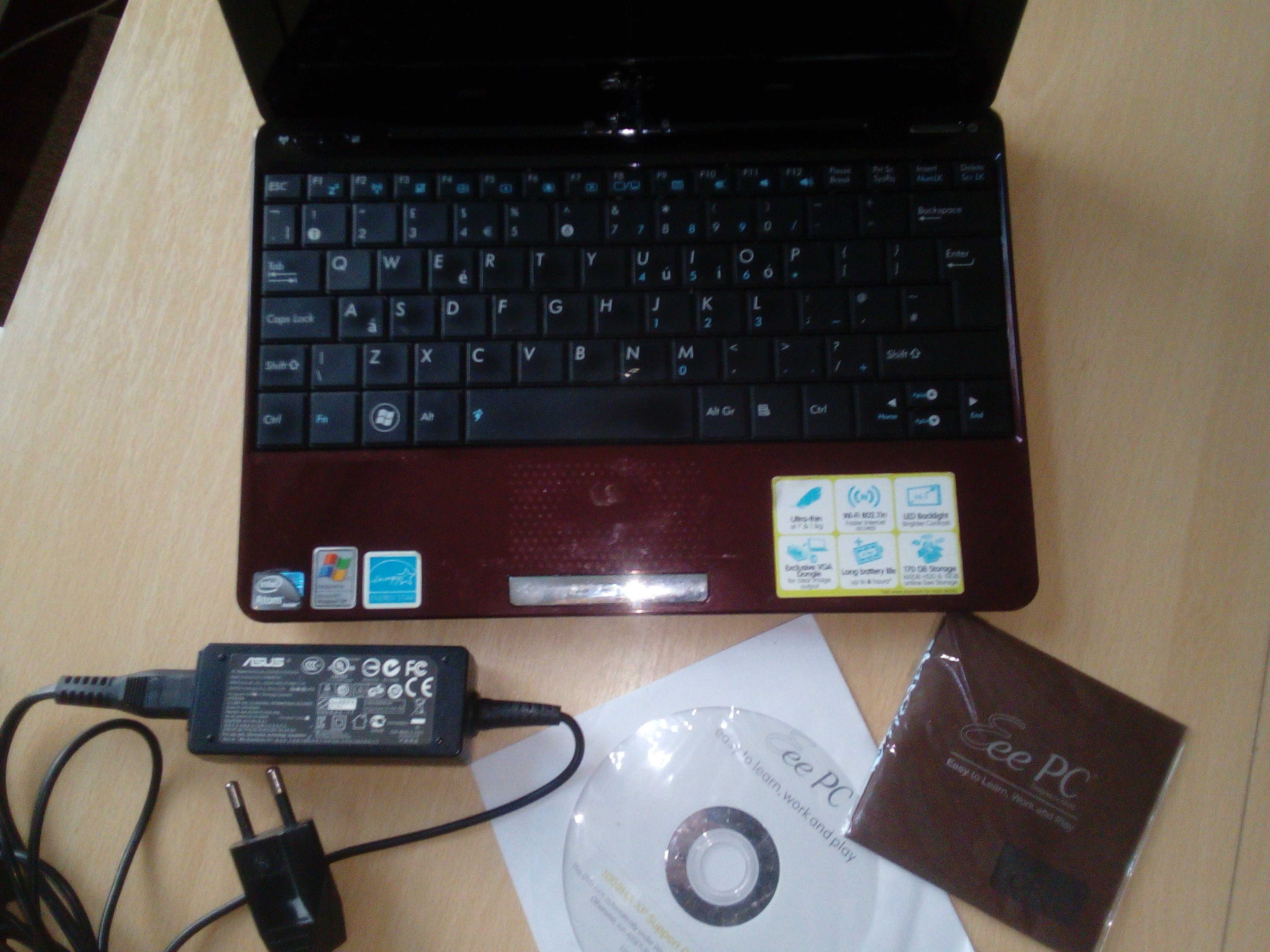 Notebook Asus Eee PC 1008HA Seashell Czerwony