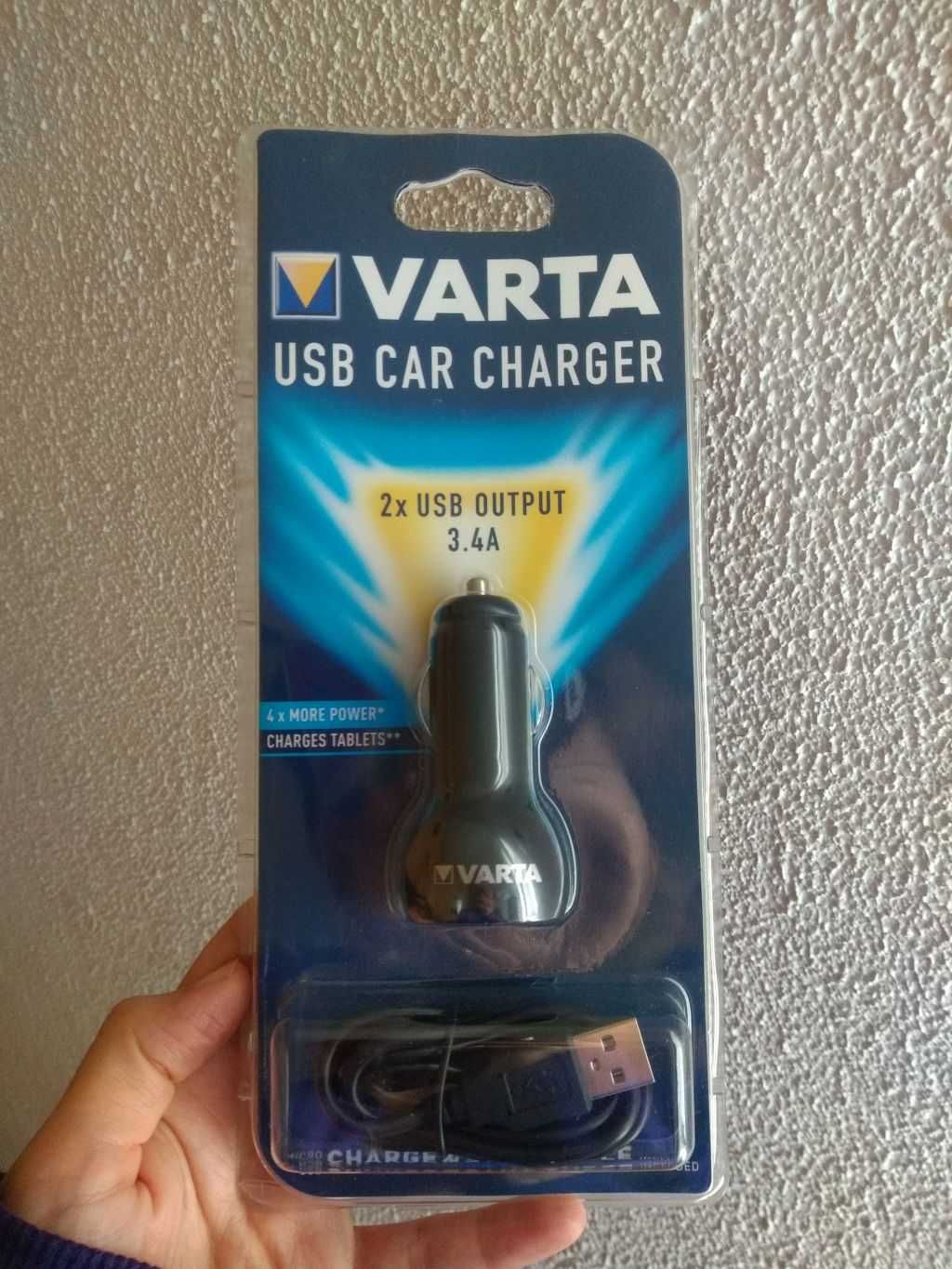 ładowarka samochodowa Varta, 2xUSB, 3.4A, nowa, auto