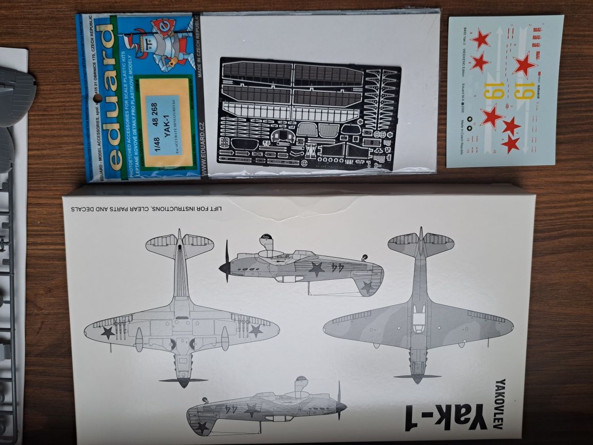 2x okazja Jak-1 1:48 Accurate Minature 1998 + Eduard, akcesoria, zesta