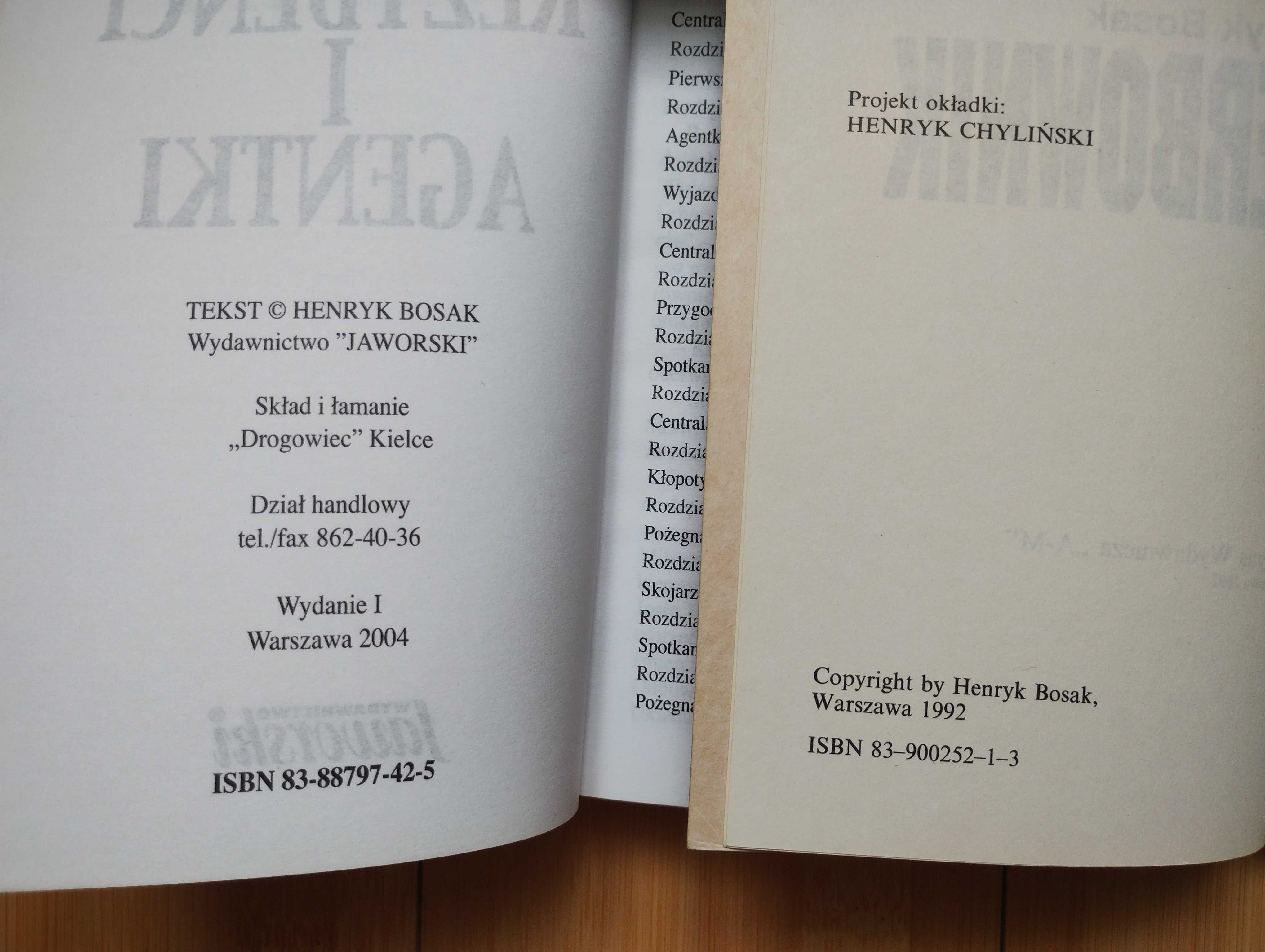 H. Bosak - Rezydenci i agentki + Werbownik - stan bdb