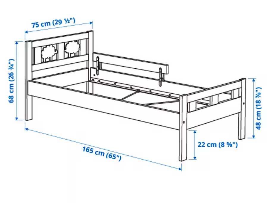 Łózko dla Dziecka IKEA 70x160cm + gratis materac i 2szt prześcieradła