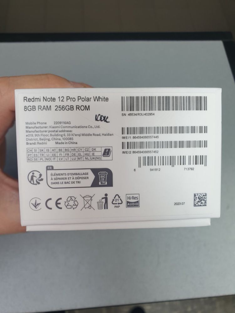 Xiaomi Note 12 pro 8/256