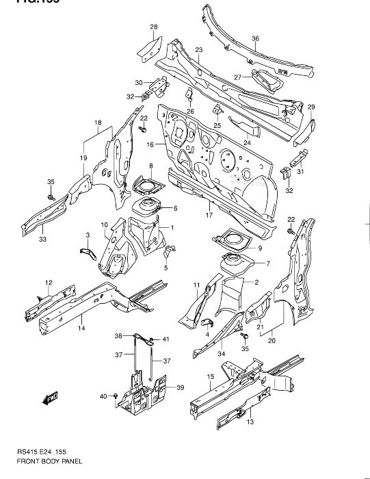 Suzuki Swift III 05- poszycie podłużnica mocowanie lewe OEM NOWE