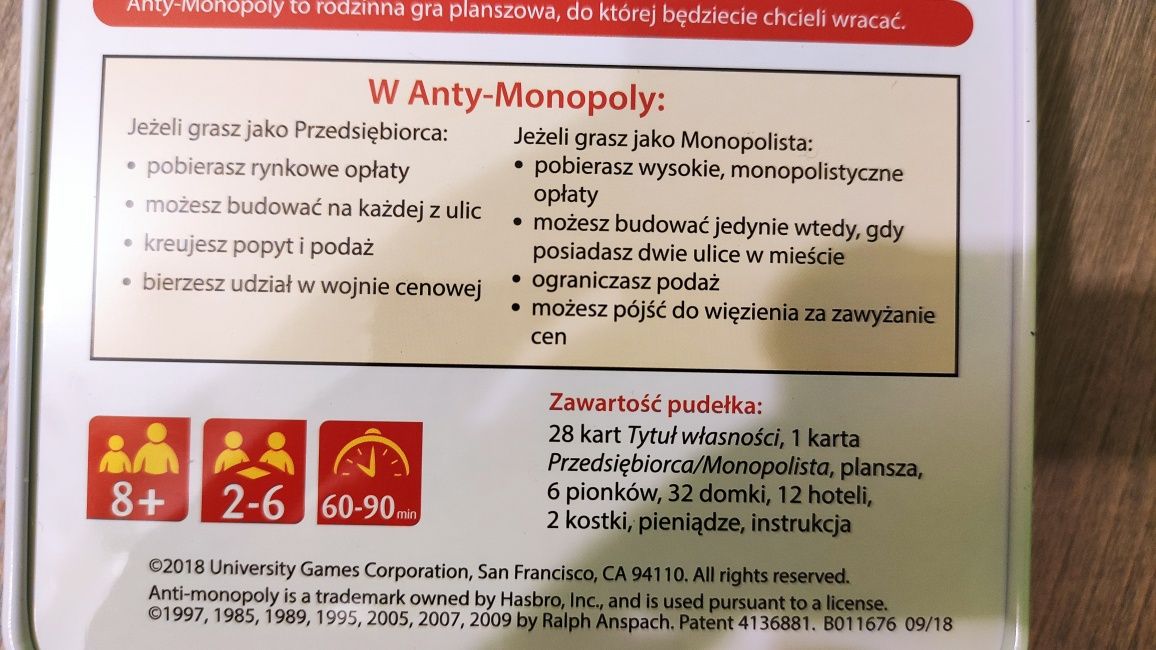 Anty monopoly gra planszowa Monopol Mini podróżna budownictwo nowa