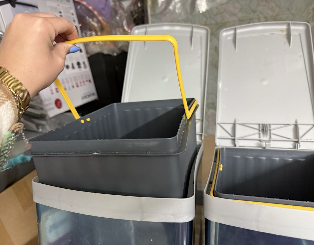 2 Baldes do lixo - Aço inox polido