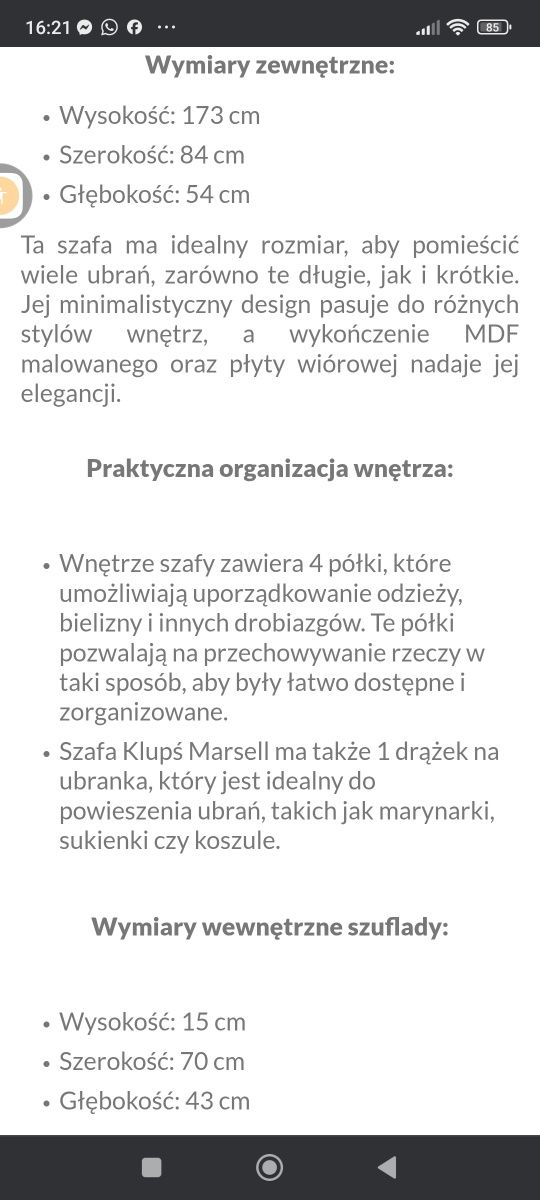Meble dziecięce białe Klupś szafa komoda łóżko i gratis lampka