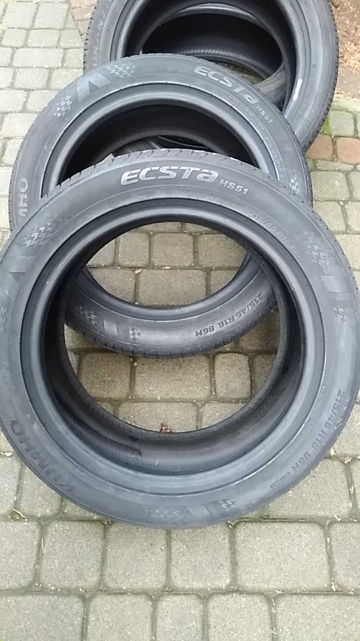 opony jak NOWE 2 szt.215/45/16 Kumho 2019 rok.