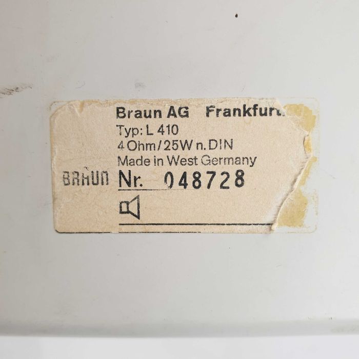 BRAUN L410 Kolumny Głośniki Vintage Retro 1971r. Hi-Fi Stereo