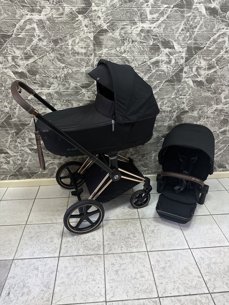 Коляска 3в1 Cybex Priam Deep Black 4.0