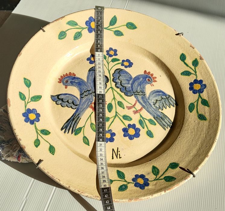 2 Pratos barro Redondo Adriano Martelo 43 cm