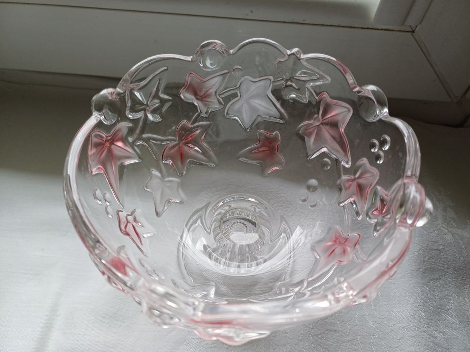 Szklana cukiernica na nodze Walther Glas-vintage
