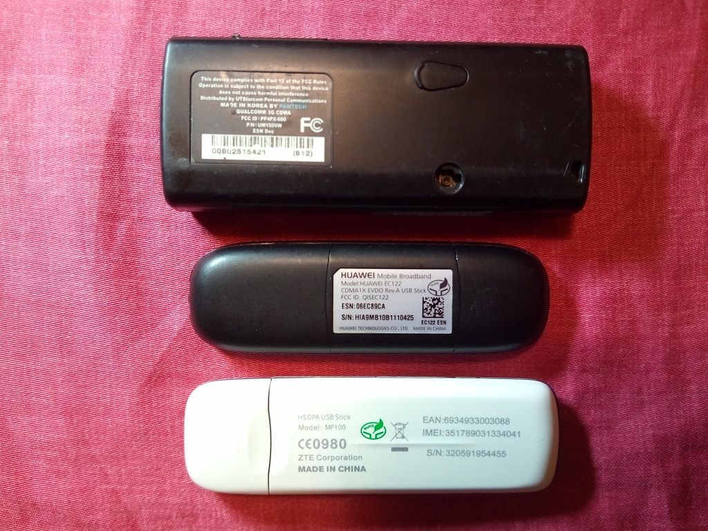 3G та CDMA модеми Huawei EC122, ZTE MF622, Verizon UM150VW Pantech