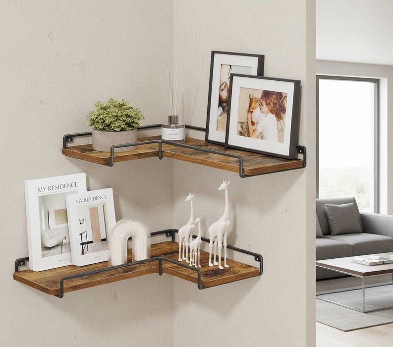 Półki Narożne Wiszące Zestaw 2 LOFT Vintage Ścienne 29x40 NOWE PREMIUM