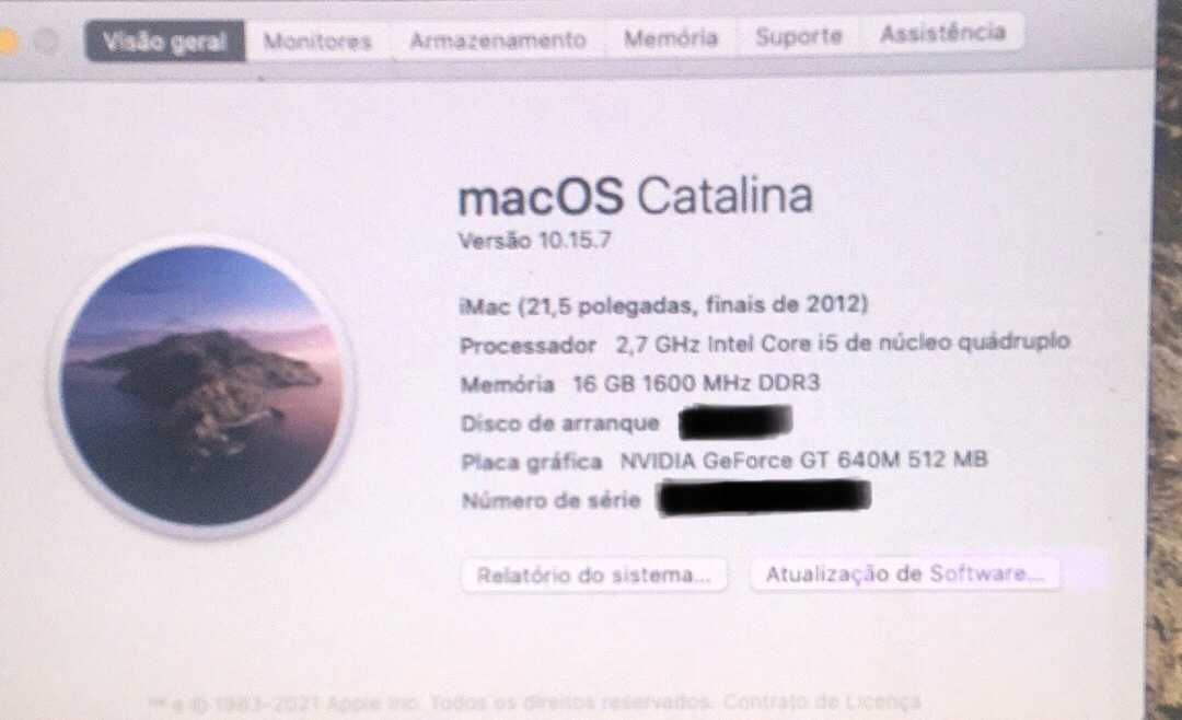 IMac 21,5 Polegadas + Teclado Apple + Rato Apple