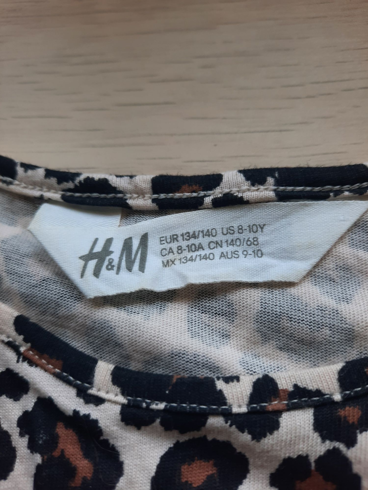 H&M Sukienka dla dziewczynki w panterkę roz. 140