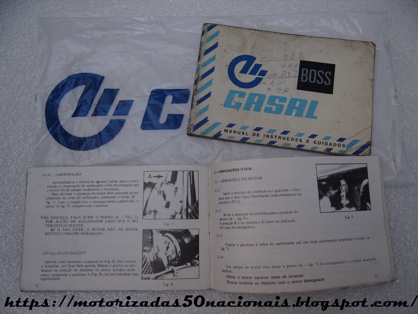 Manuais de Instruções e Cuidados p/ Motores Casal de 2v e Casal Boss