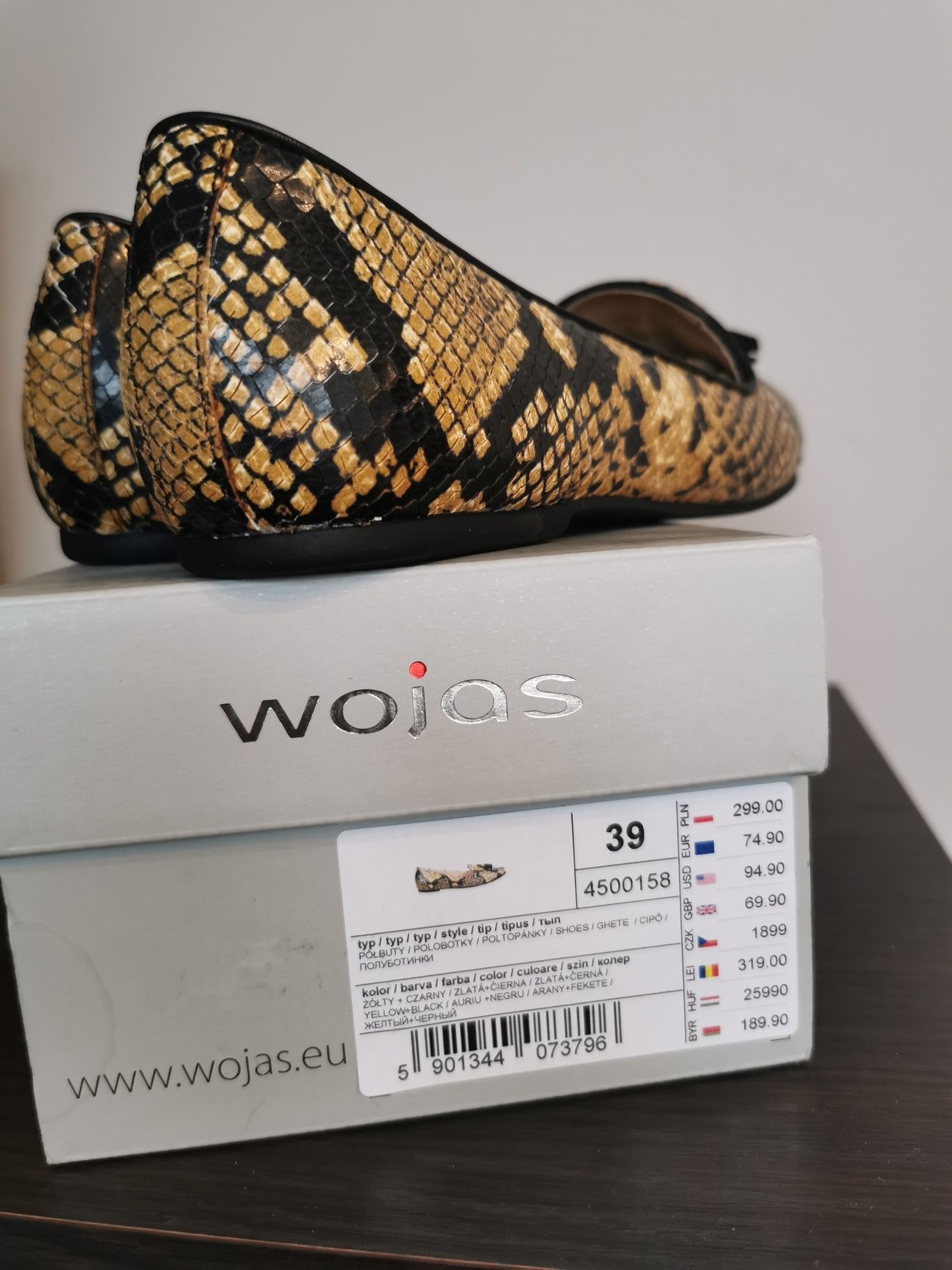 Baleriny wzór wężowej skóry Wojas