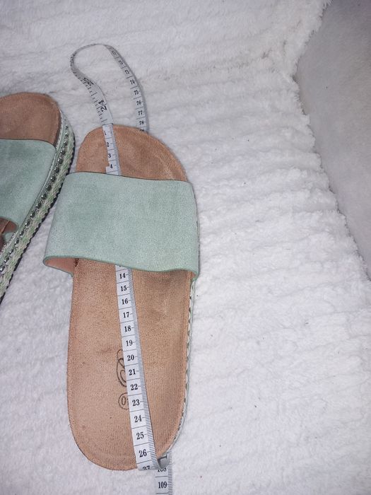 Klapki damskie kolor mietowy