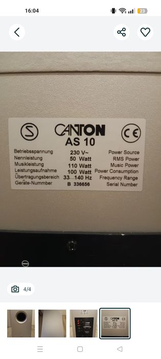 Subwoofer aktywny canton plus 5 głośników kino 5.1