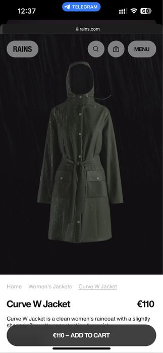 Жіночий плащ Rains