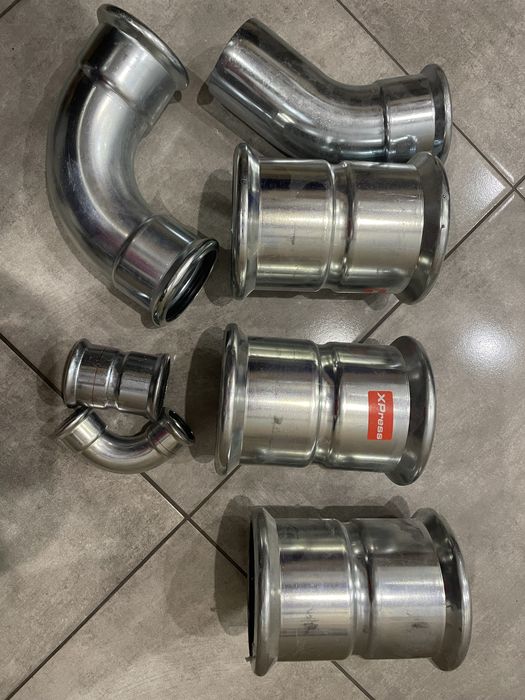 Kształtki kan-therm steel, kolana 76 i 35, mufy 108 i 54