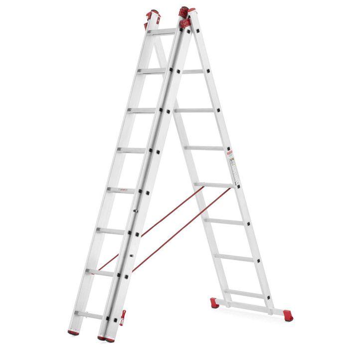 Drabina aluminiowa uniwersalna 3×8 ALOSS 6,45 m – II gatuneK Outlet