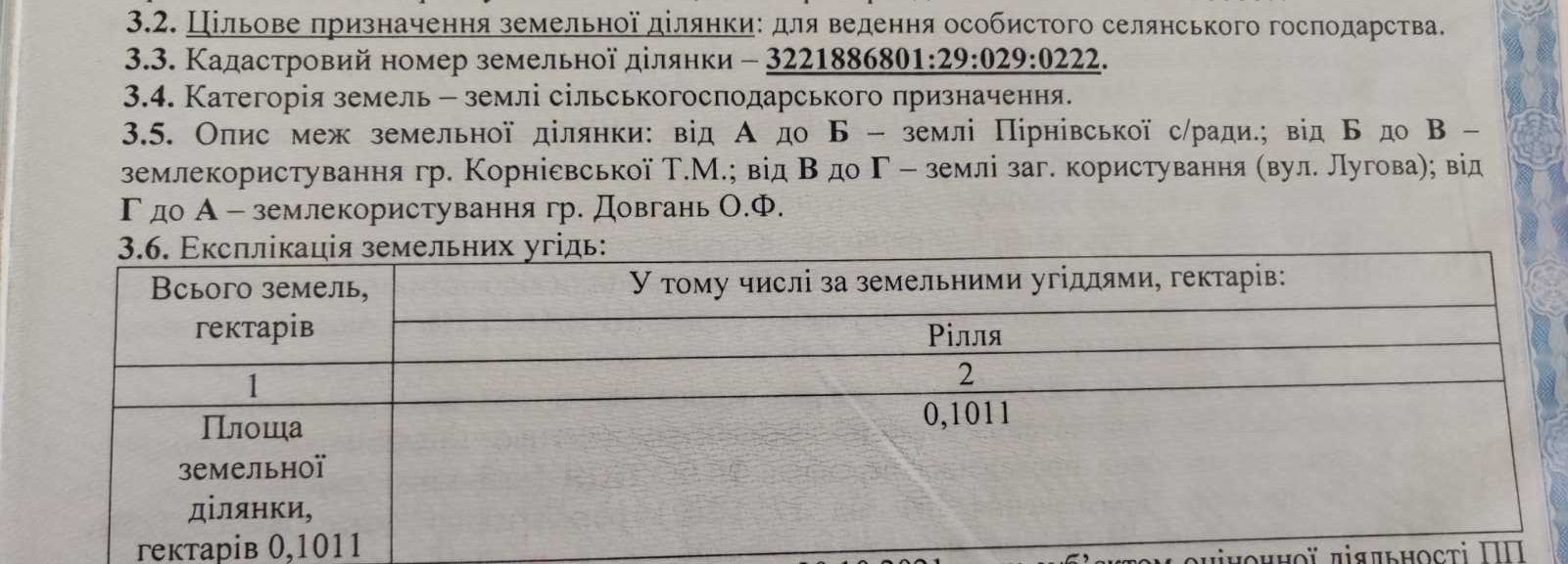 Земельна ділянка с.Пірново