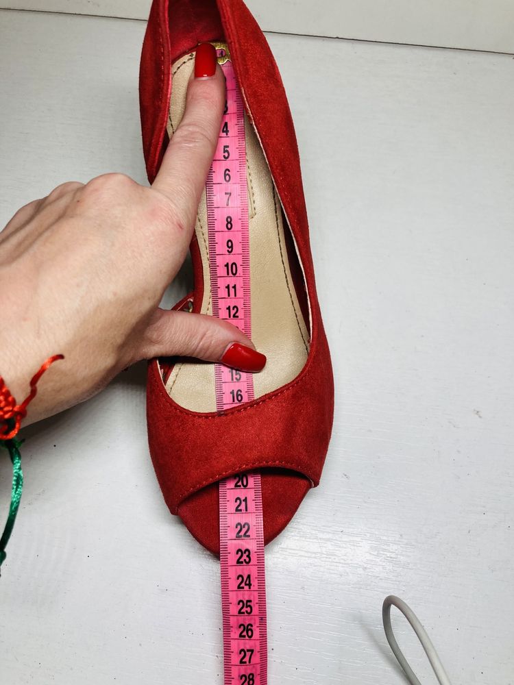 Босоножки красные 35 размер туфли на танкетке женские