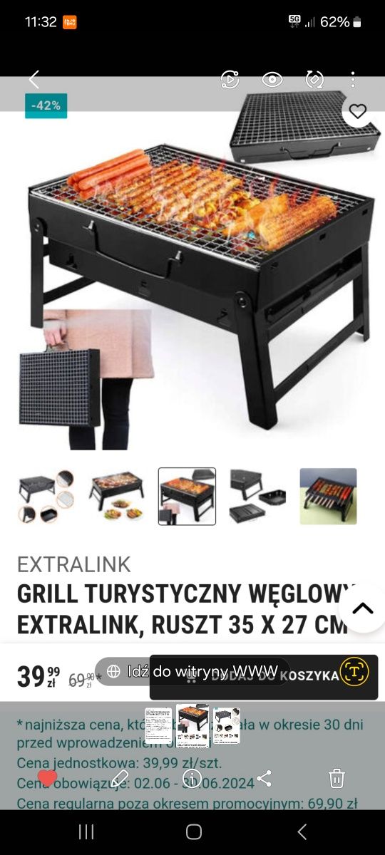Grill turystyczny, walizka