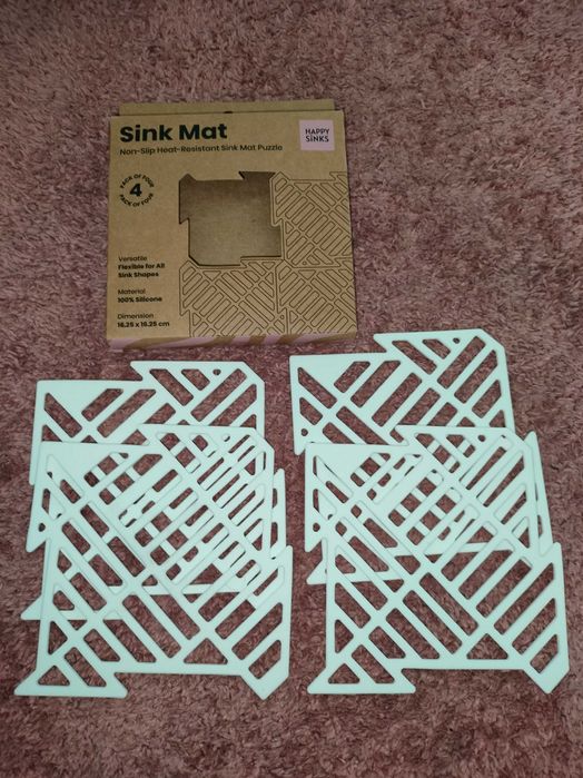 Zestaw silikonowych mat do zlewu 4szt 16.25×16.25  cm