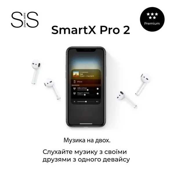 Бездротові Bluetooth-навушники SmartX Pro 2 Premium вакуумні SAP2P
