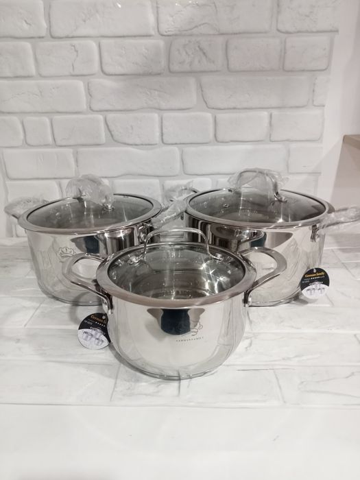 Набор кастрюль 3 шт. из нержавеющей стали German Family GF-2070