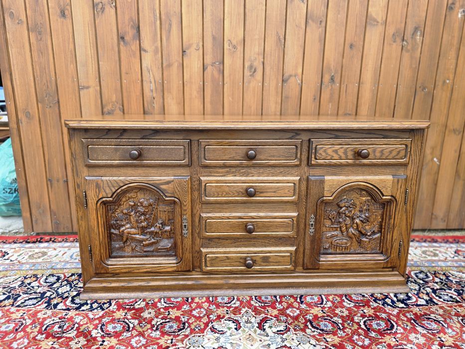 Komoda dębowa retro 150 cm #1943 Stylowy Węgrów
