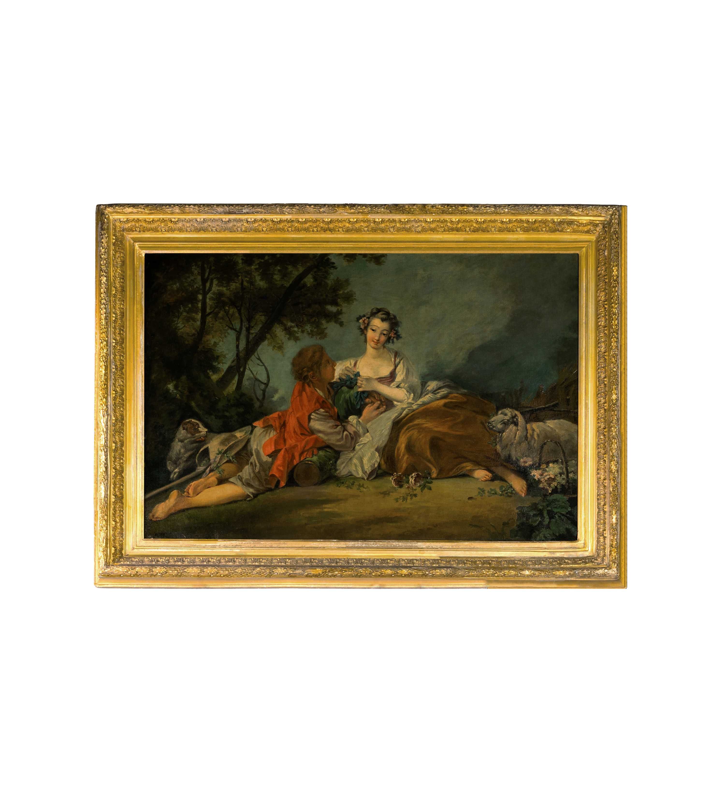 Pintura casal amor Romantismo Escola Fragonard | século XIX