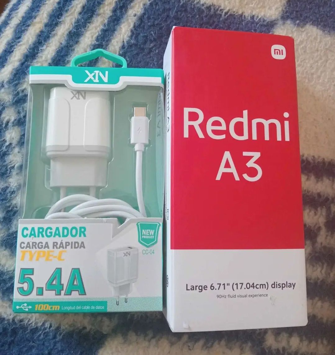 Xiaomi Redmi A3 + carregador de carga rápida