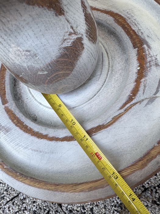 Stara drewniana PRL lampa w stylu Boho Vintage ratan rattan