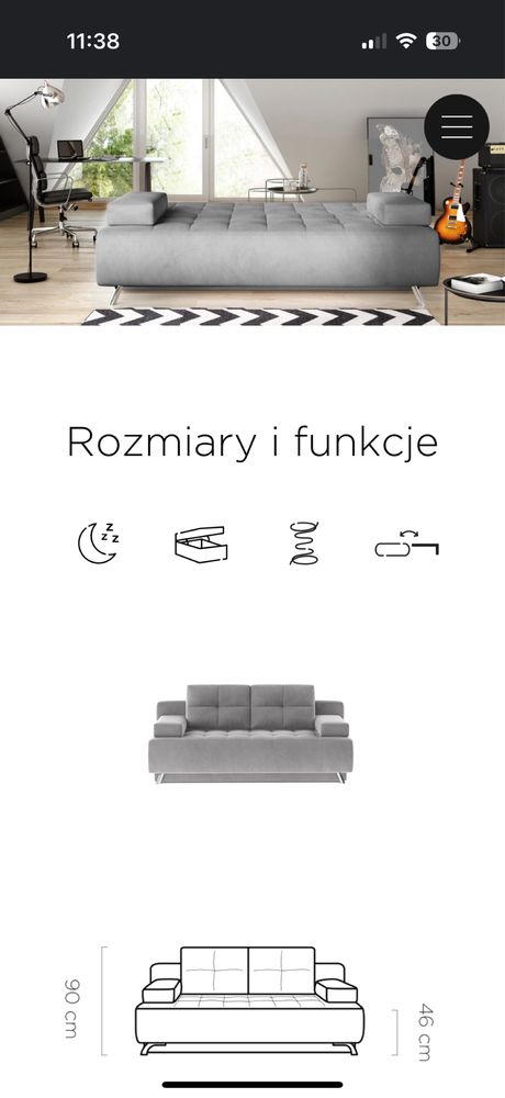 Sprzedam sofę Oslo  z funkcja spania