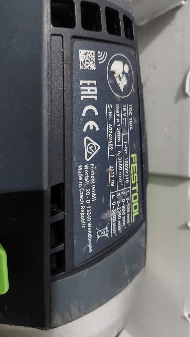Акумуляторний дриль-шурупокрут Festool Quadrive TDC 18/4-Basic