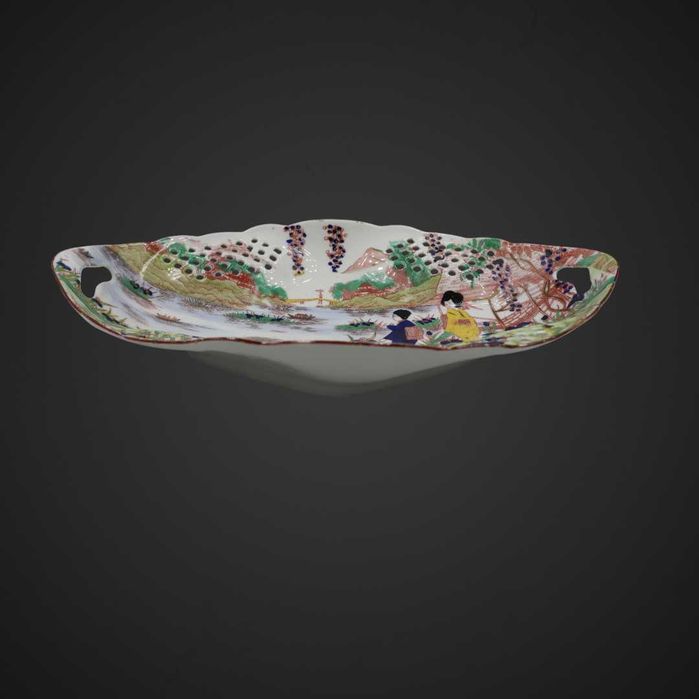 Patera ażurowa Victoria Czecho-Slovakia w stylu chinoiserie b5/101963