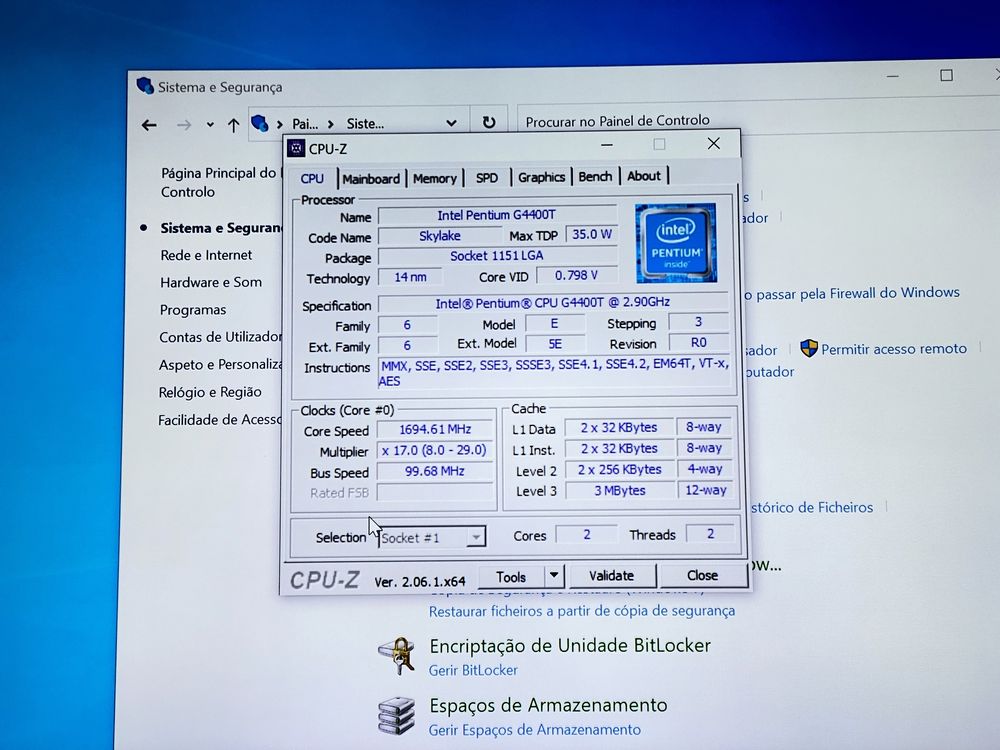 CPU intel pentium G4400T 2.90Ghz