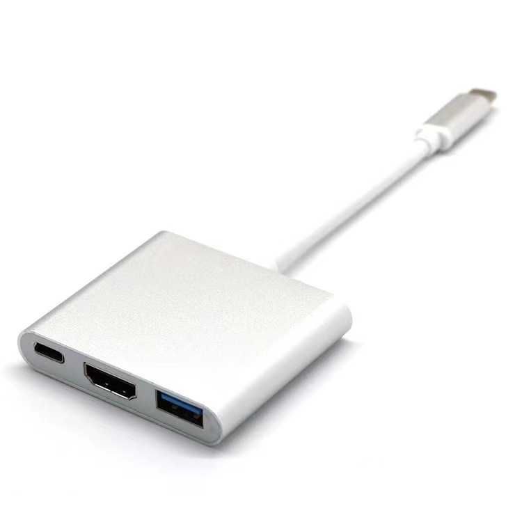 Переходник 3 в 1 Type-C в HDMI + USB 3.0 + Type-C