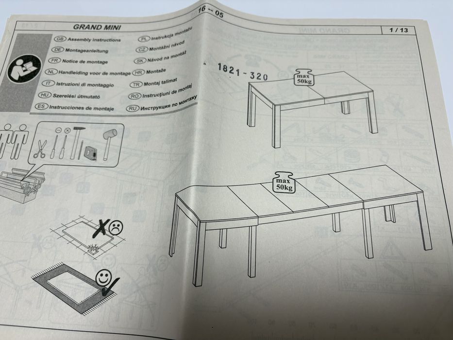 Stół jadalniany rozkladany biały 140-260 x 80